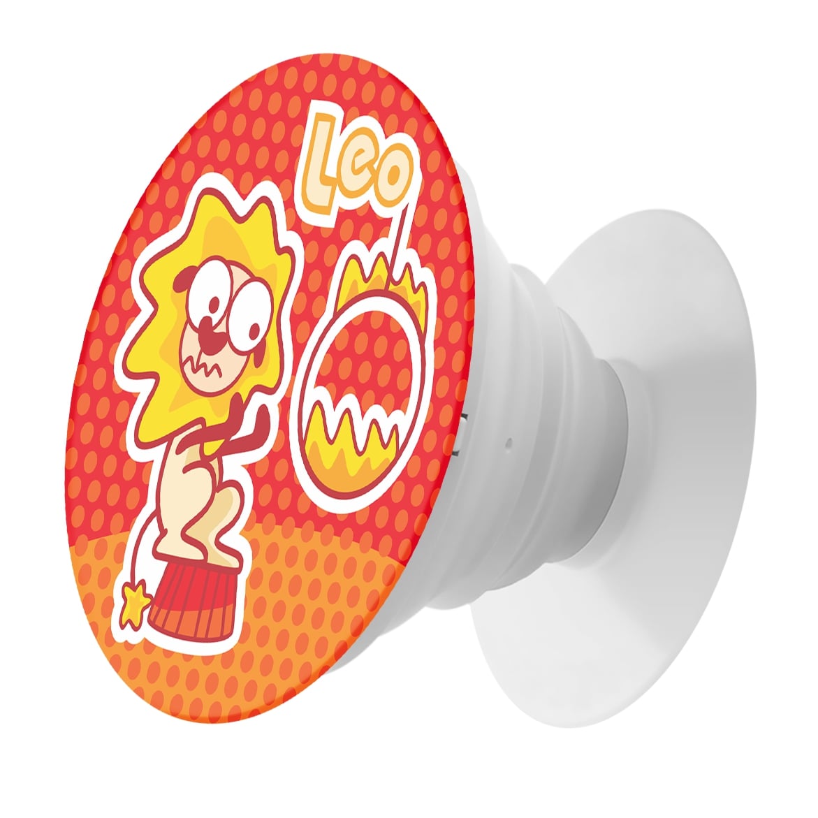 Держатель для телефона Krutoff Попсокет Знак Зодиака мультяшный Лев - фото 1