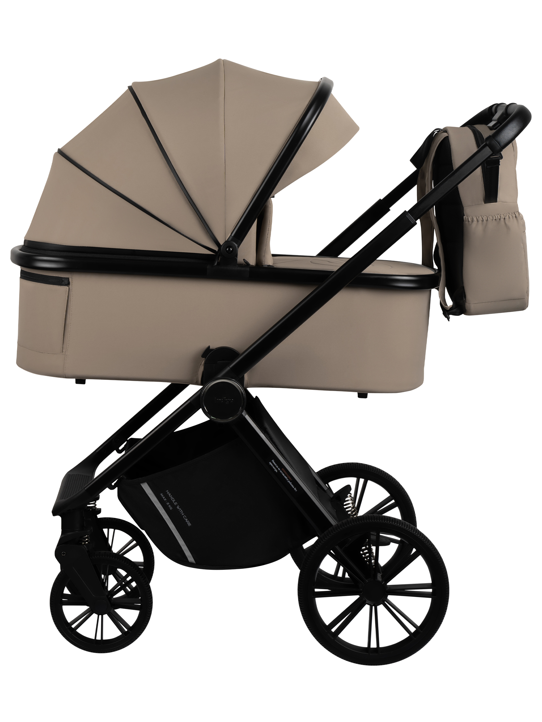 Коляска 2в1 Indigo Sting бежевый - фото 3