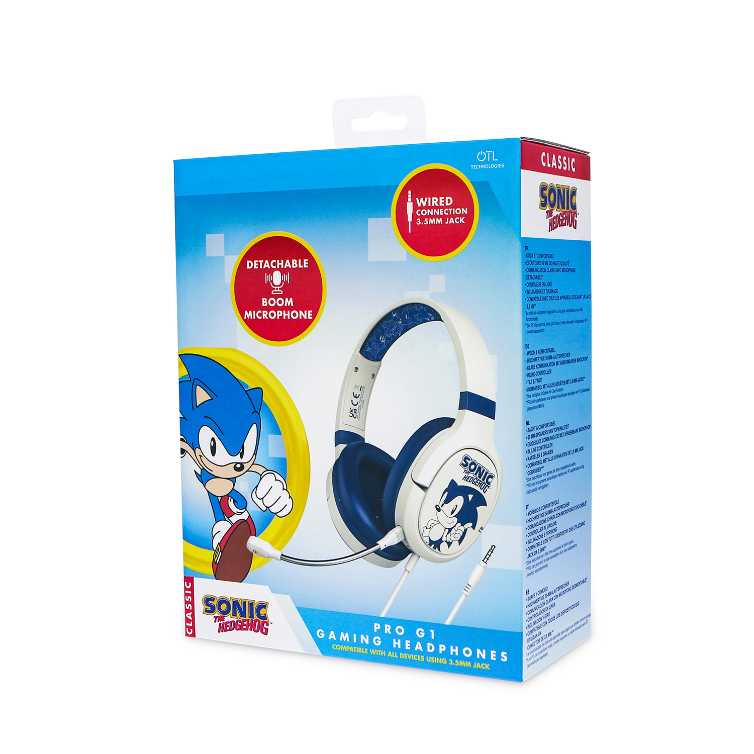 Проводная гарнитура OTL Technologies PRO G1 Gaming Sonic the Hedgehog белая - фото 10