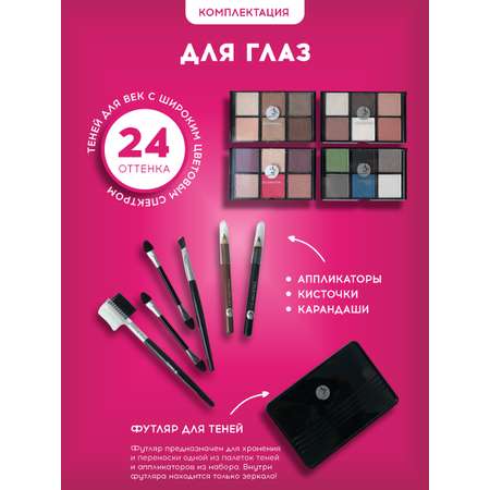 Подарочный бьюти бокс чемодан 2K Beauty Набор декортивной косметики для макияжа All about