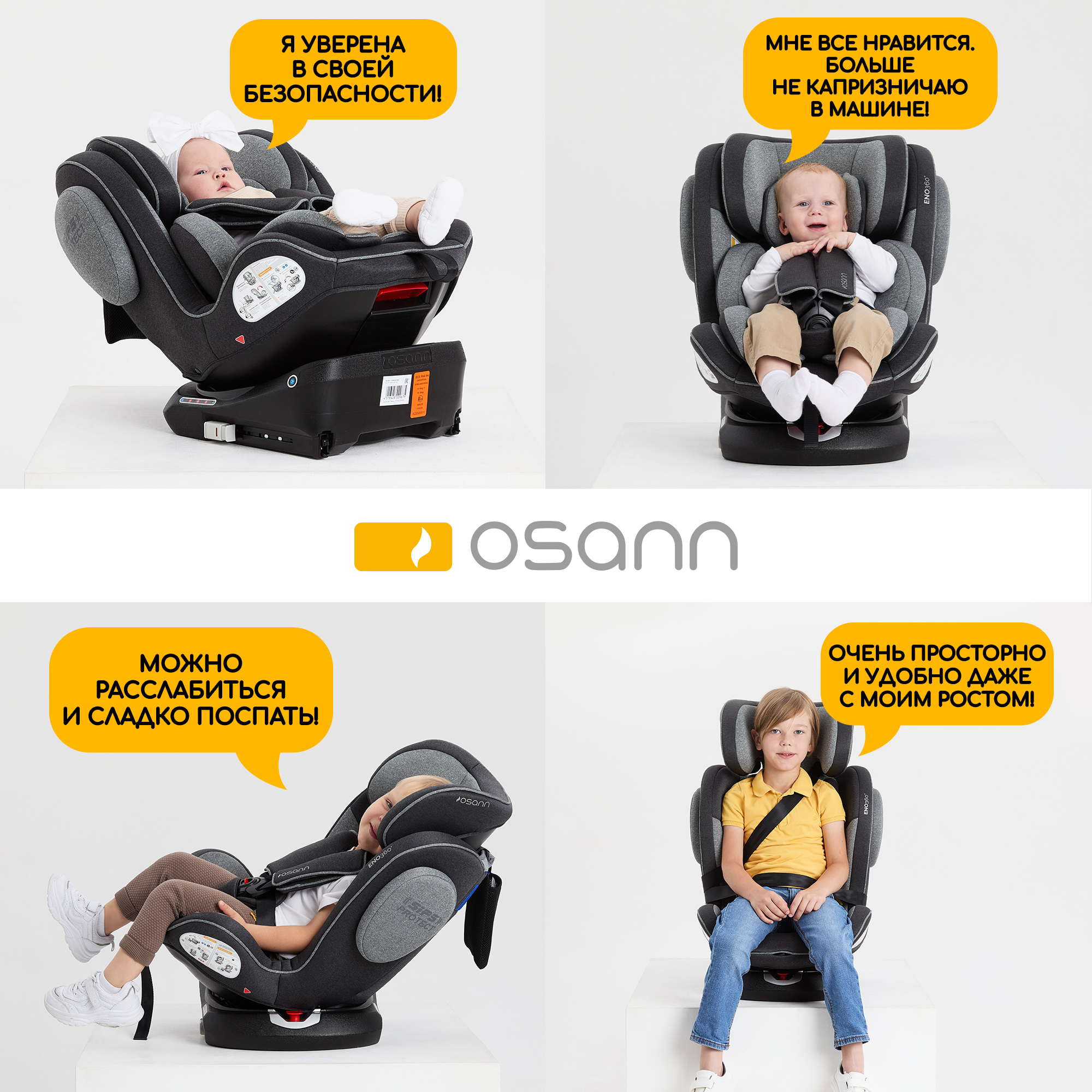 Автокресло Osann Eno 360 Wheat 0-36 кг Isofix 0+/1/2/3 (0-36 кг) бежевый - фото 13