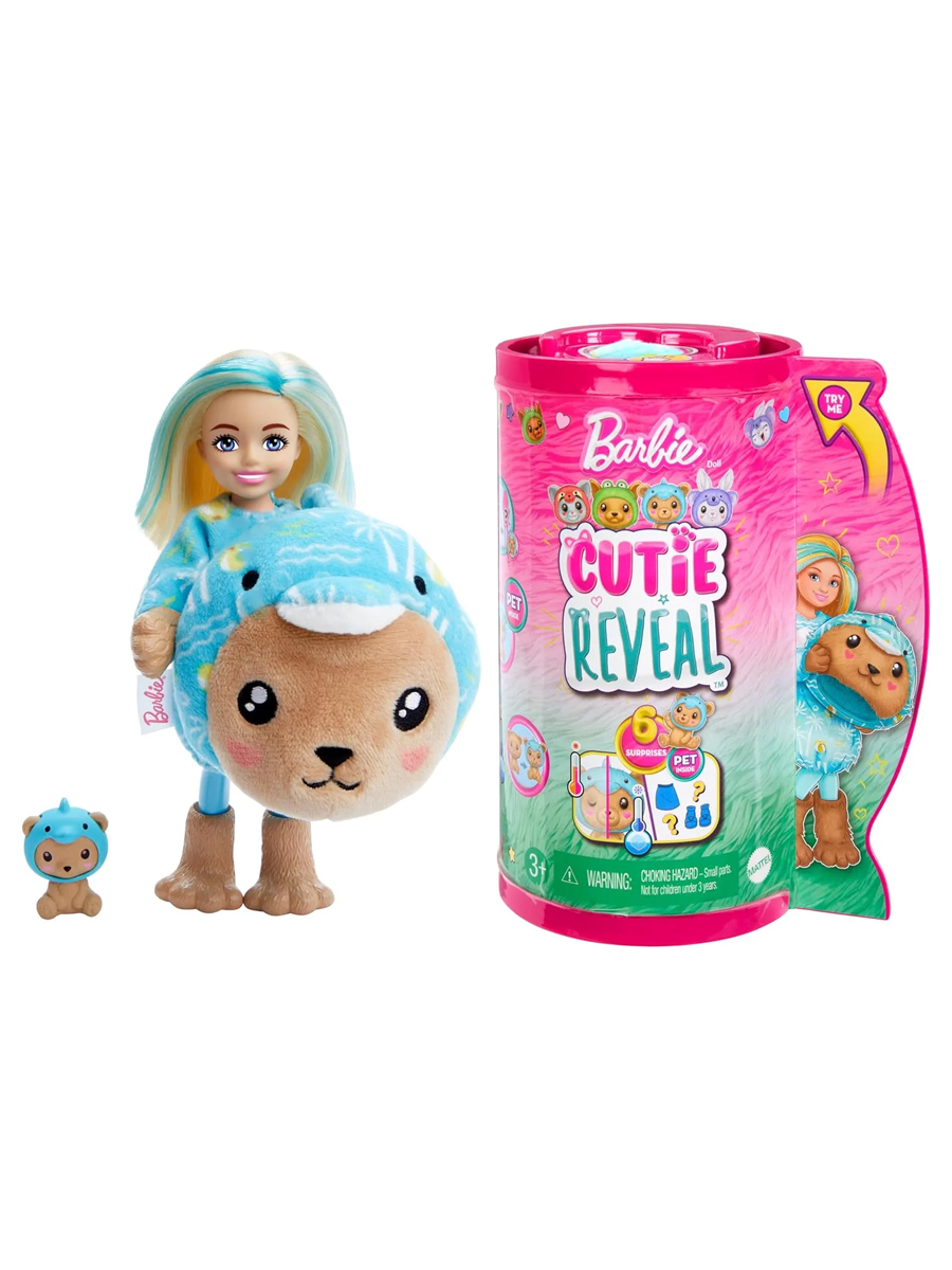 Кукла модельная Barbie Cutie Reveal Медвежонок HRK30 00-00019733 - фото 1