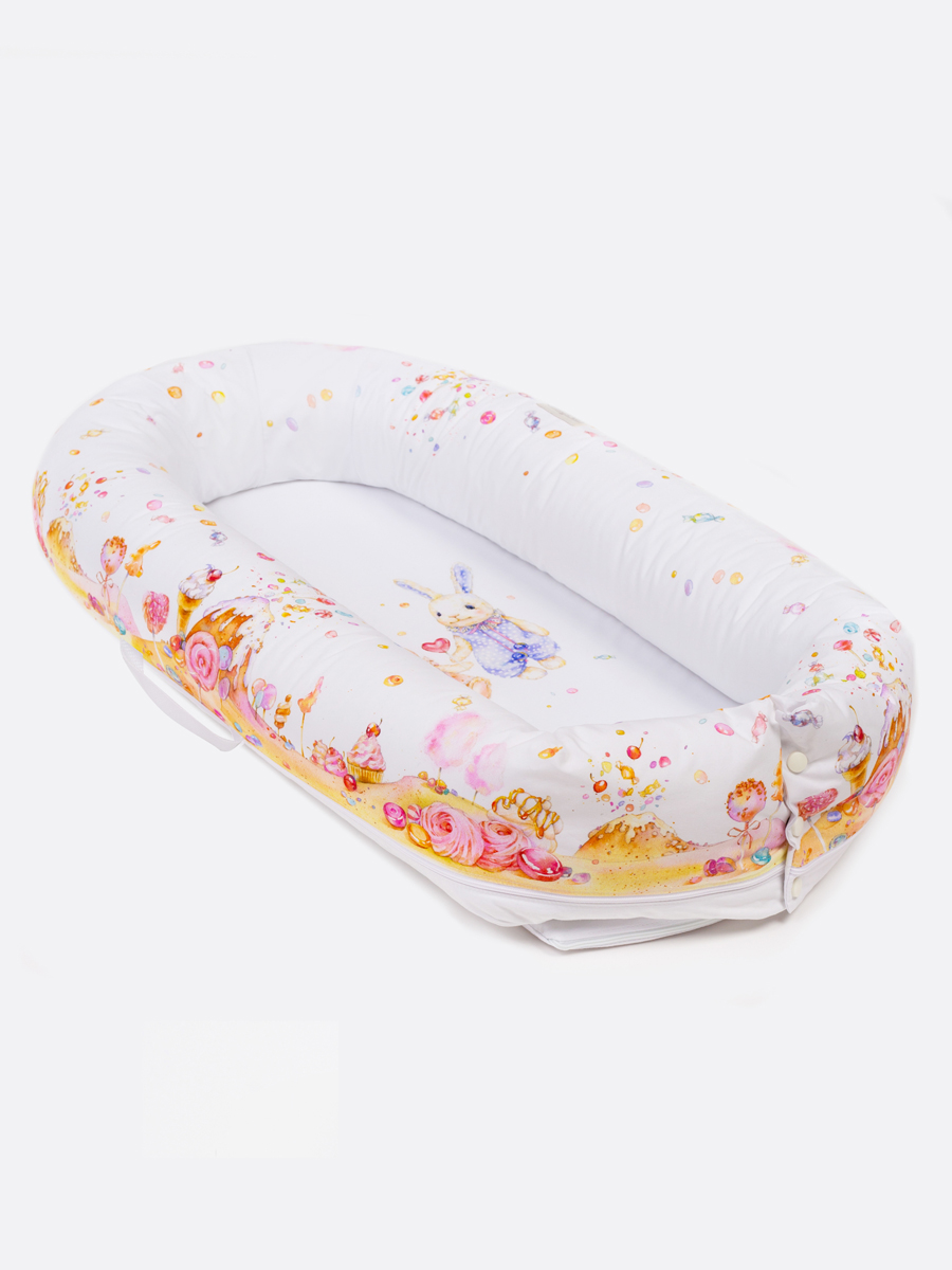 Изображение товара Кокон-гнездышко для новорожденных Dr. Hygge HG20003 Розовый зайки
