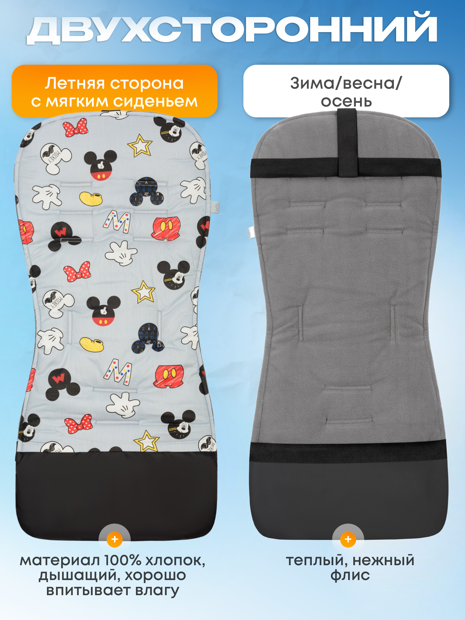 Матрас Buggykids в коляску хлопок Микки 2050/002 - фото 5