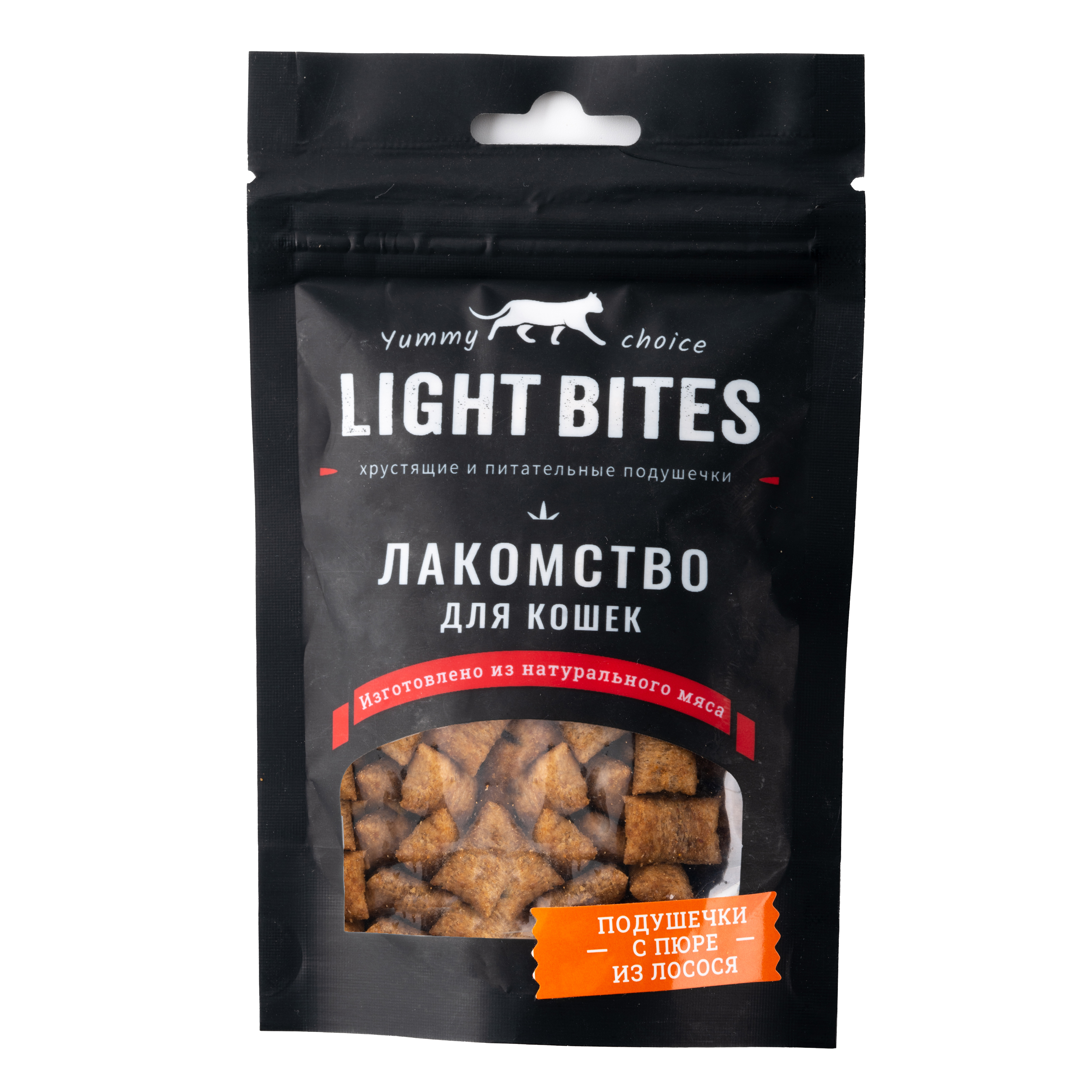 Лакомства для кошек LIGHT BITES 45г Подушечки с пюре из лосося LB024 - фото 5