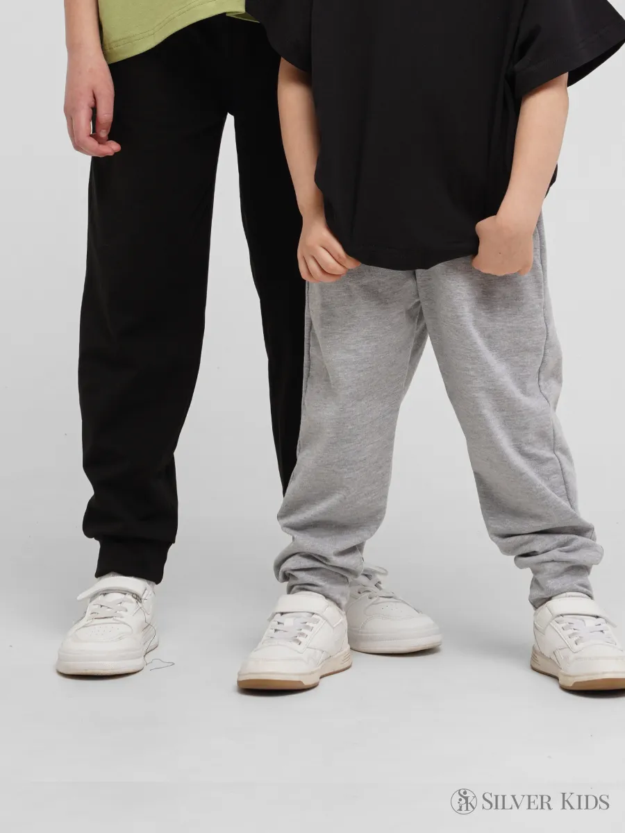 Брюки 2 шт Супер Пупс 2пр/штаны/черный/серый меланж - фото 7