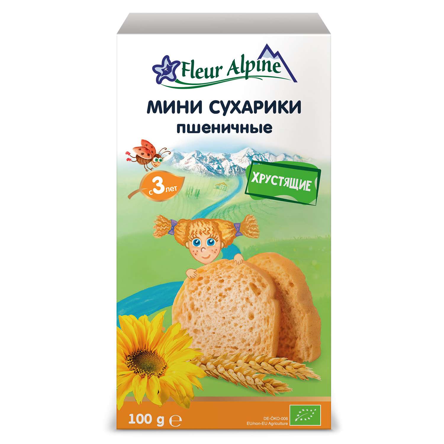 Сухарики Fleur Alpine Органик мини пшеничные 100г с 3лет - фото 1