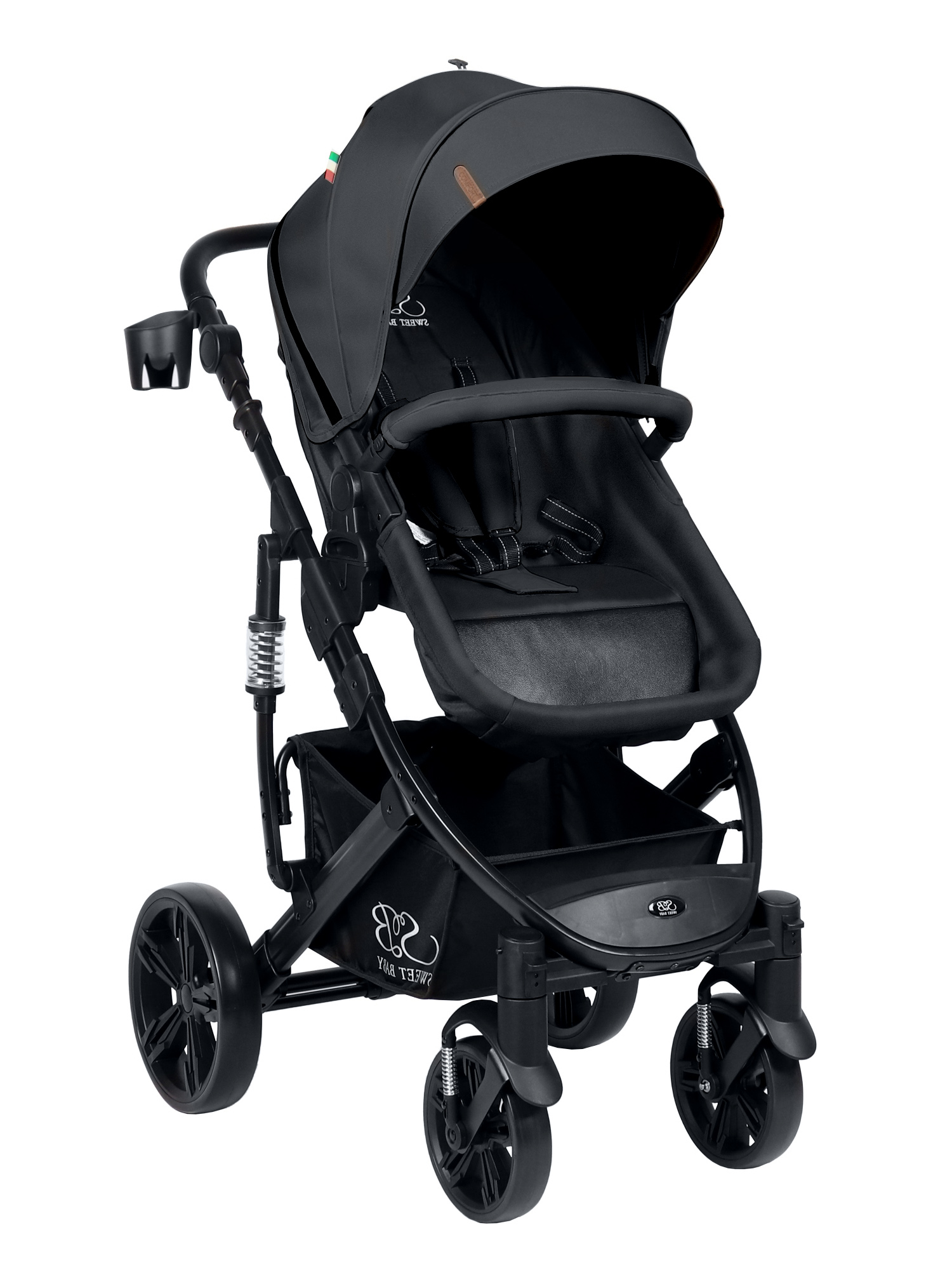 Коляска трансформер Sweet Baby Comfort black black черный - фото 17