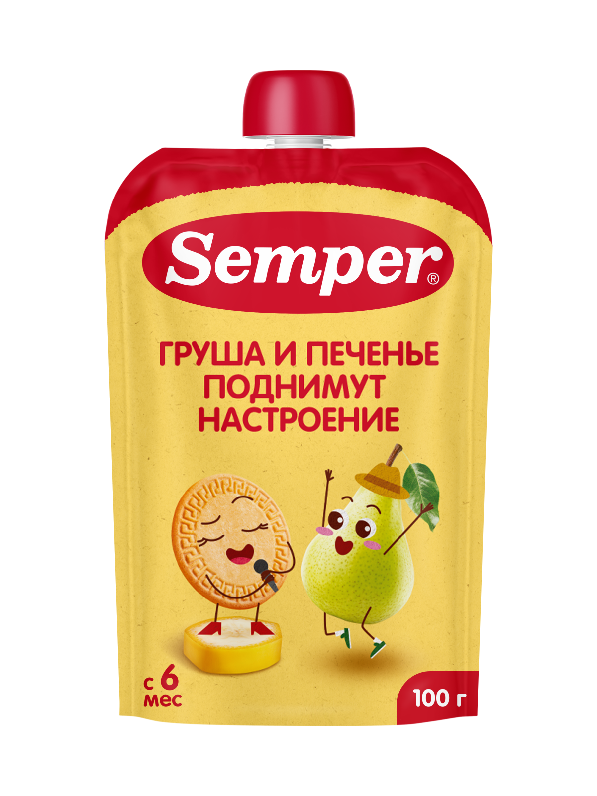 Пюре Semper Мультифрукт с печеньем с 6 мес 100 г - фото 1