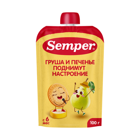 Пюре Semper Мультифрукт с печеньем с 6 мес 100 г