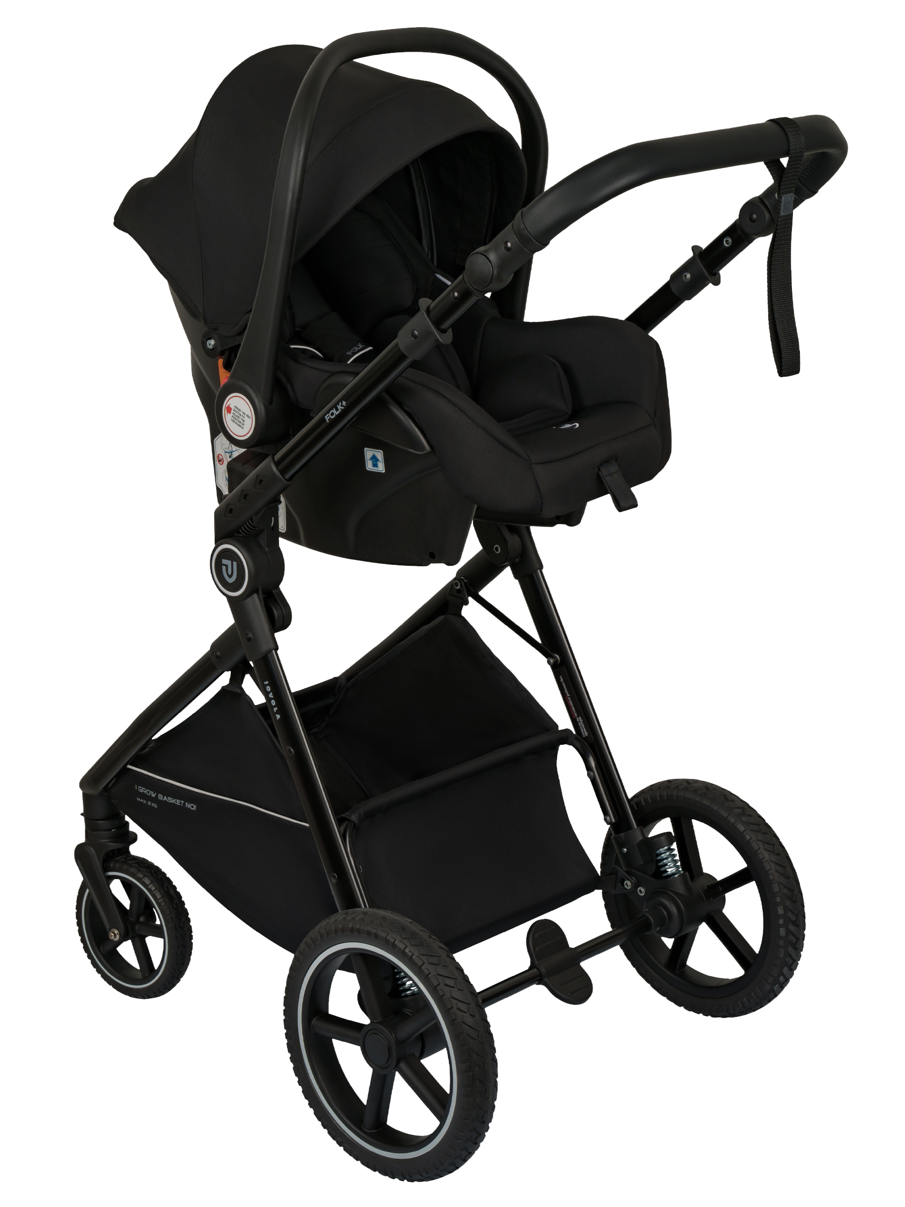 Коляска трансформер JOVOLA Folk+ 3в1 черный - фото 18
