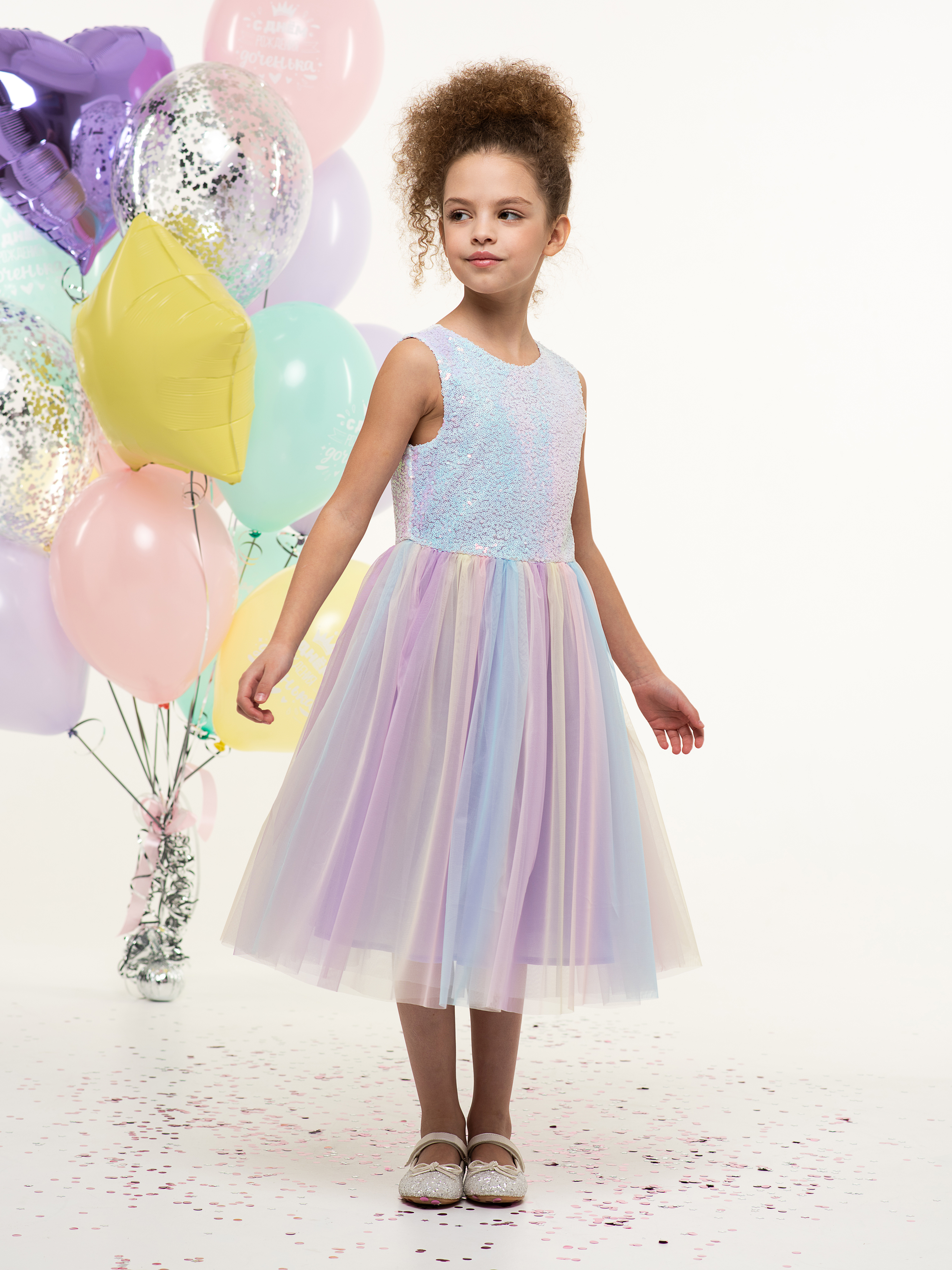 Платье LisaWeta D368 сиреневый - фото 8