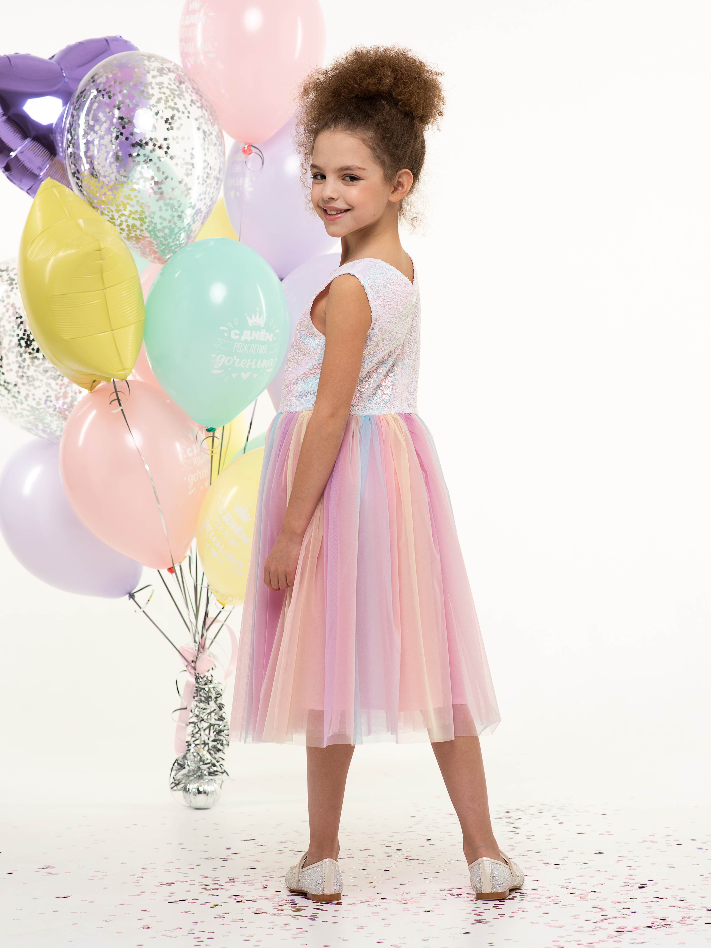 Платье LisaWeta D368 розовый - фото 3