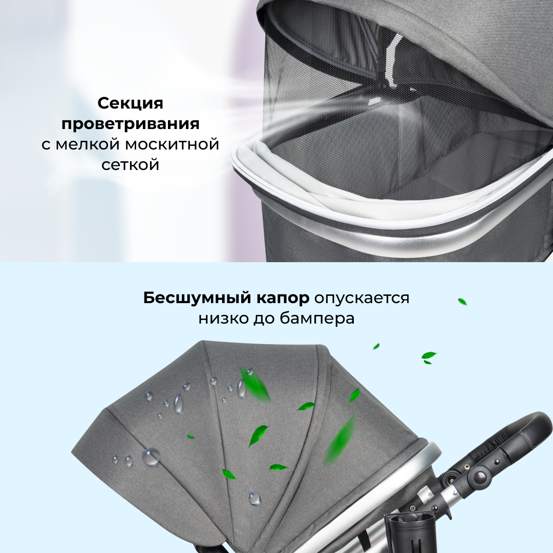 Коляска трансформер Aimile Original New Silver - фото 7