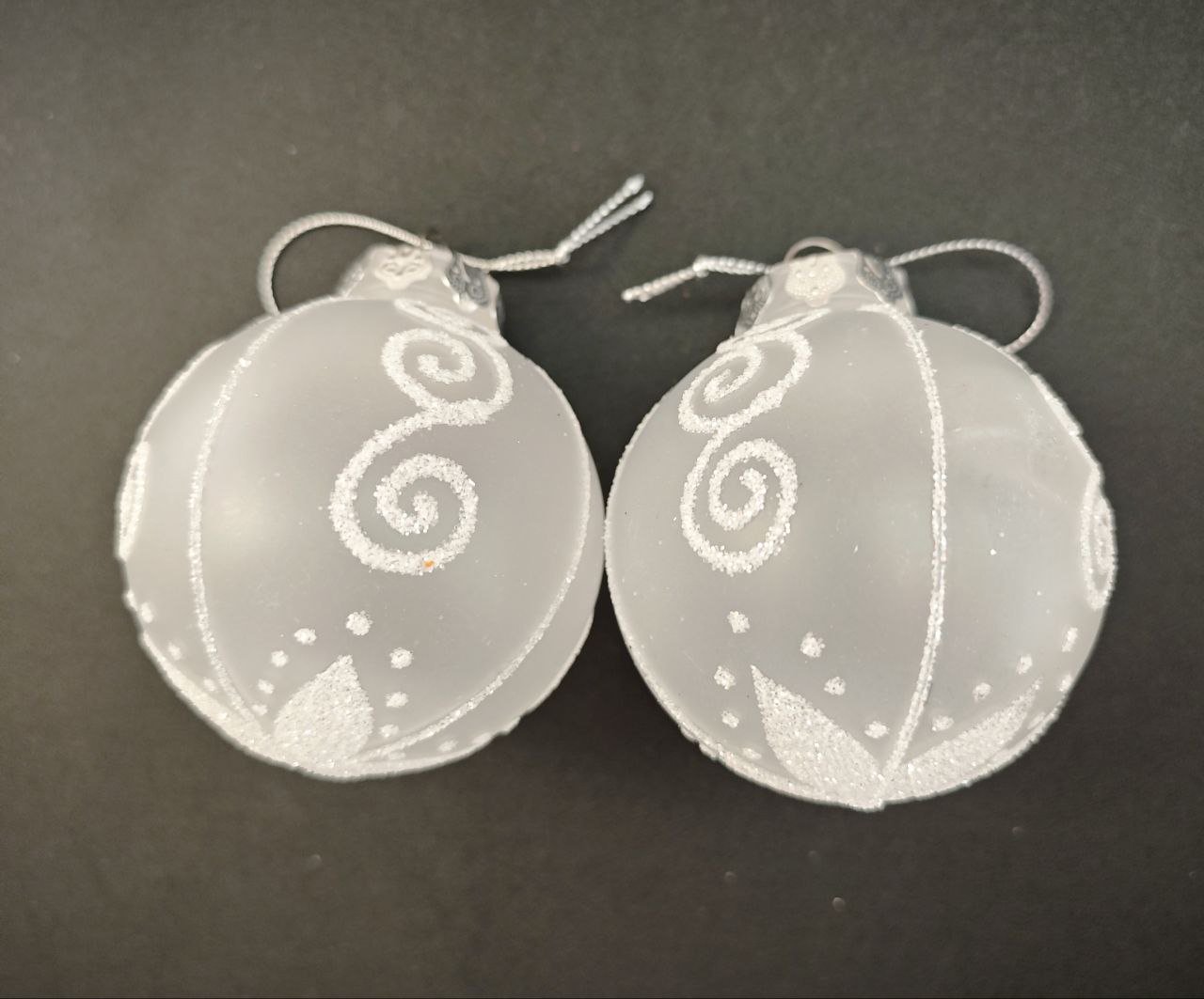 Набор Шар матовый кружева 2шт 8см Магия праздника MAG1939 - фото 3