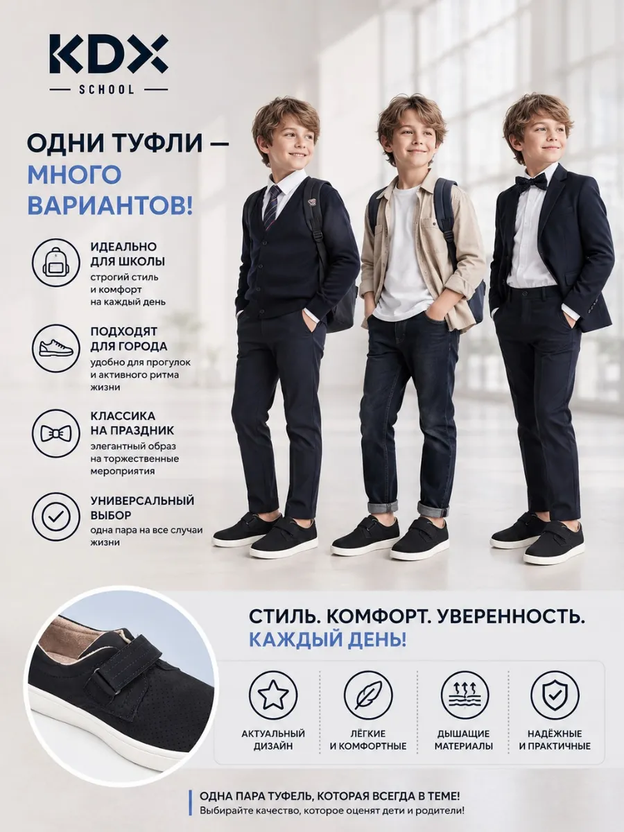 Туфли KDX MUSC-08 navy - фото 3