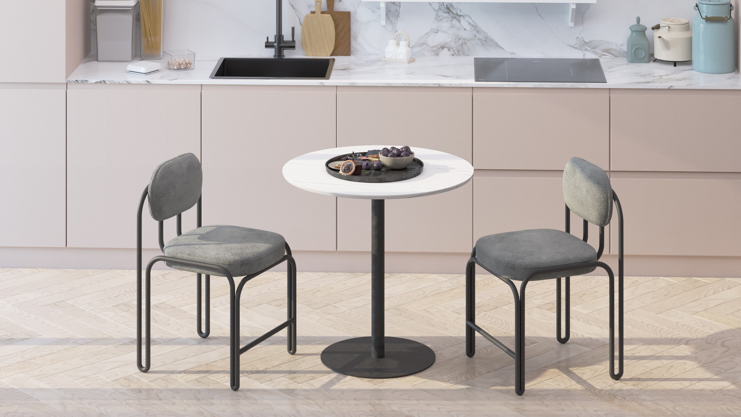 Стол обеденный КАЛИФОРНИЯ МЕБЕЛЬ Дейл Белый мрамор - фото 5