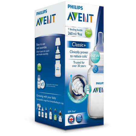 Бутылочка Philips Avent Classic+ 260 мл
