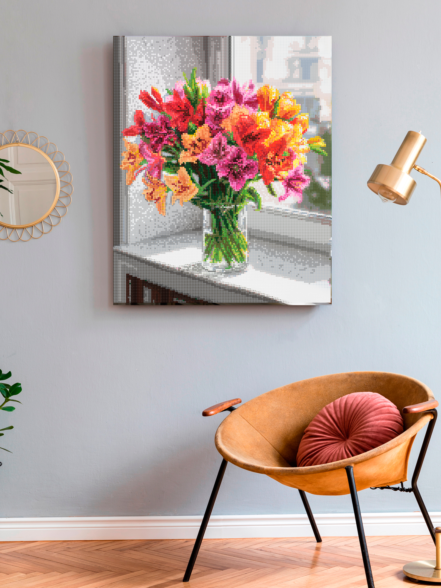 Алмазная мозаика Art on Canvas Яркие цветы в ассортименте - фото 3