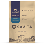 Корм для кошек SAVITA для стерилизованных сухой беззерновой с форелью 400г