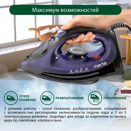 Утюг MARTA MT-IR1155A синий сапфир
