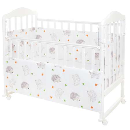 Бортики в кроватку Lemony kids Riccio белый с рисунком 4 части съемные чехлы