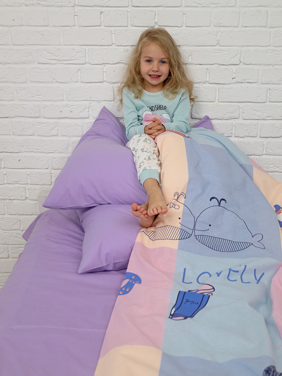 Комплект постельного белья BRAVO kids dreams Киты простыня на резинке полутораспальный 3 предм. - фото 10
