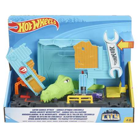 Гараж Hot Wheels Атака крокодила в гараже