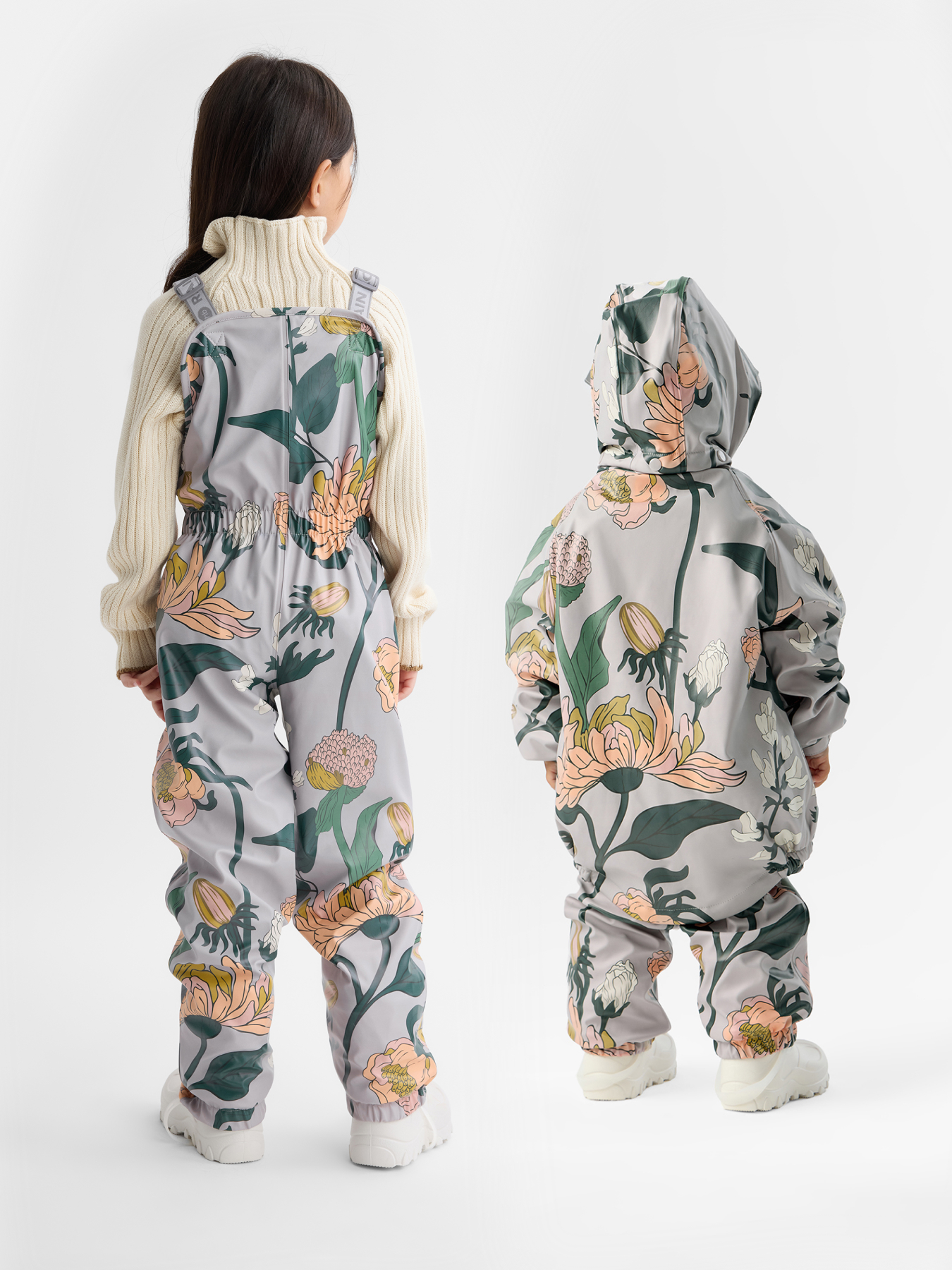 Куртка и полукомбинезон Happy Baby 88500-1_light grey (flowers) - фото 7