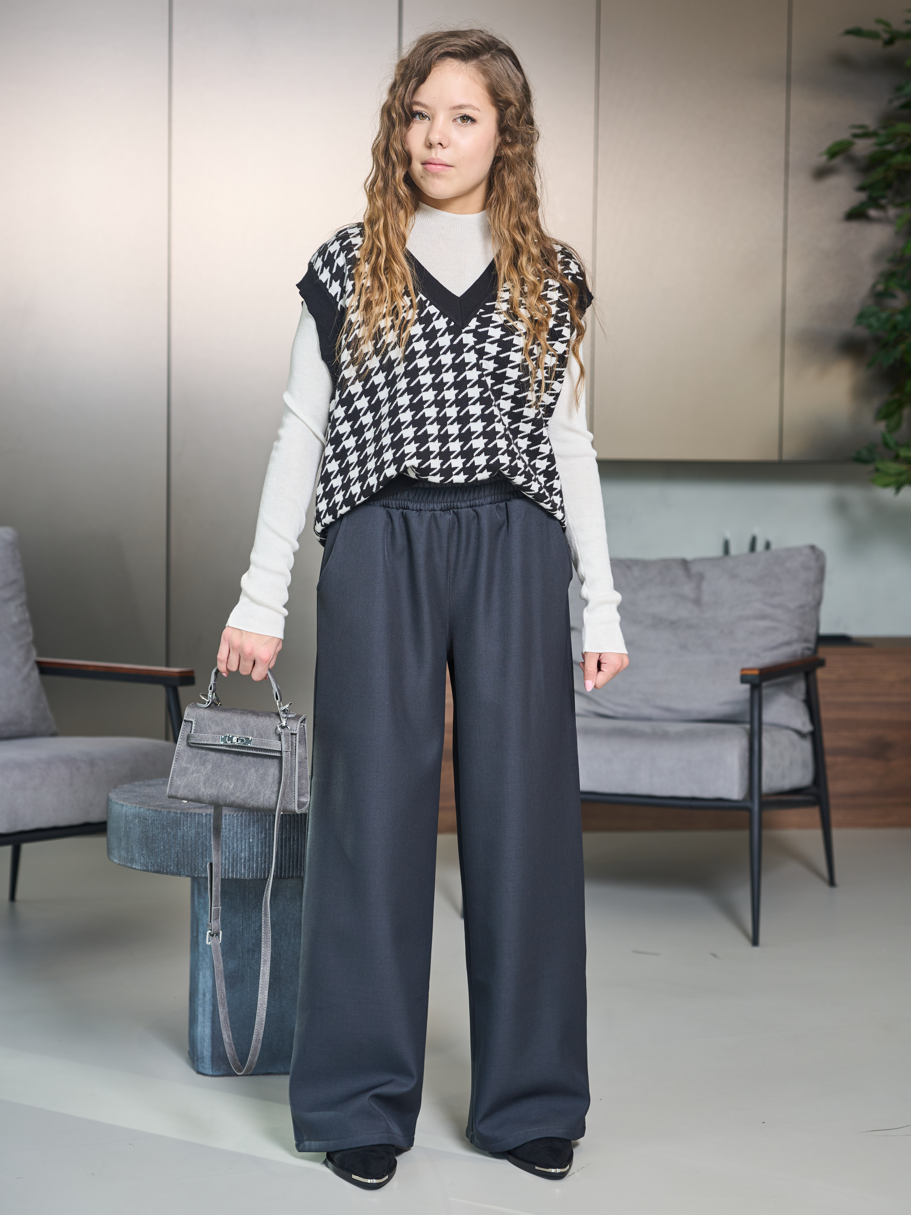 Брюки-палаццо СИНЯЯ МОДА WF502A-H39 - фото 10