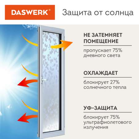 Пленка солнцезащитная DASWERK самоклеящаяся на окно статическая