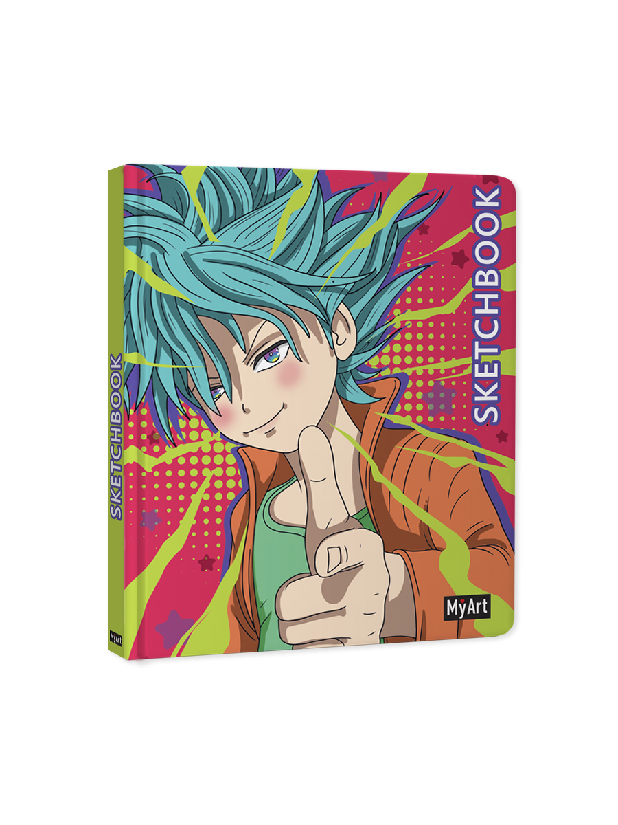 Скетчбук Проф-Пресс большой Аниме Электро бой А4 64 лист. 1 шт. - фото 6