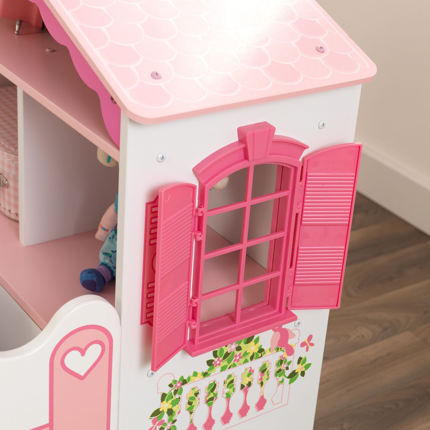Кровать подростковая KidKraft Кукольный домик (белый, розовый) - фото 7