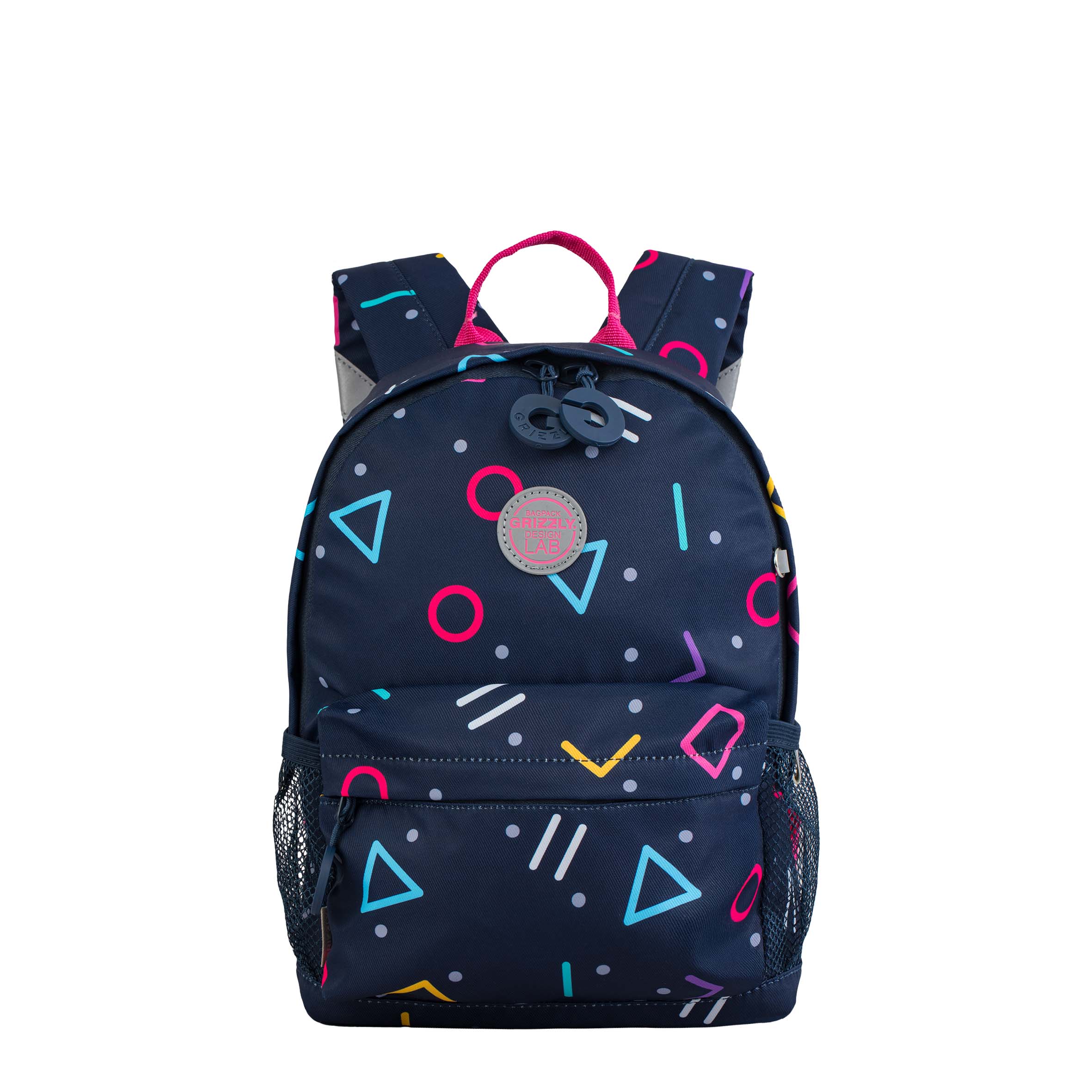 Изображение товара Рюкзак Grizzly Геометрия Детский удобный рюкзак с отражателями и усиленной спинкой