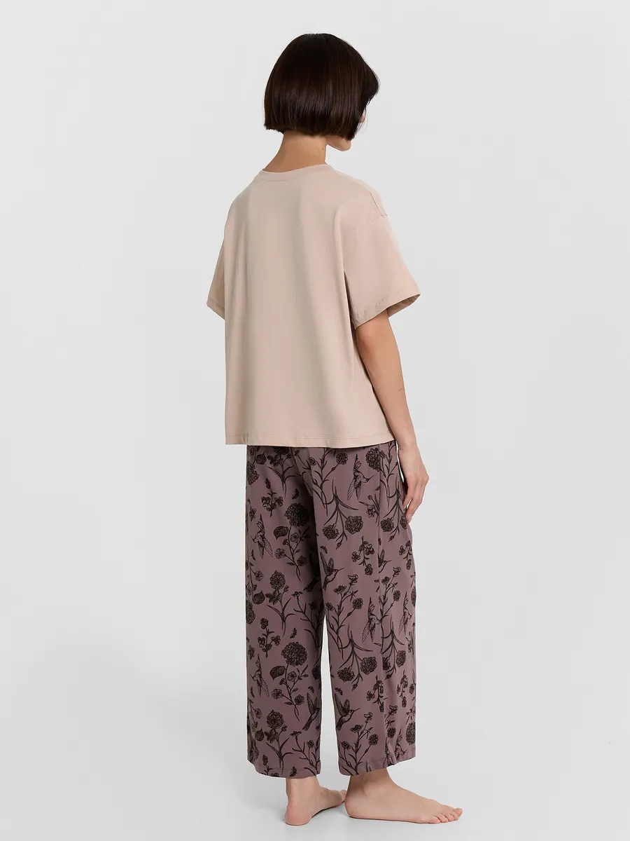 Пижама Mark Formelle (Марк Формэль) 592600/холодный бежевый +цветы на коричневом - фото 6