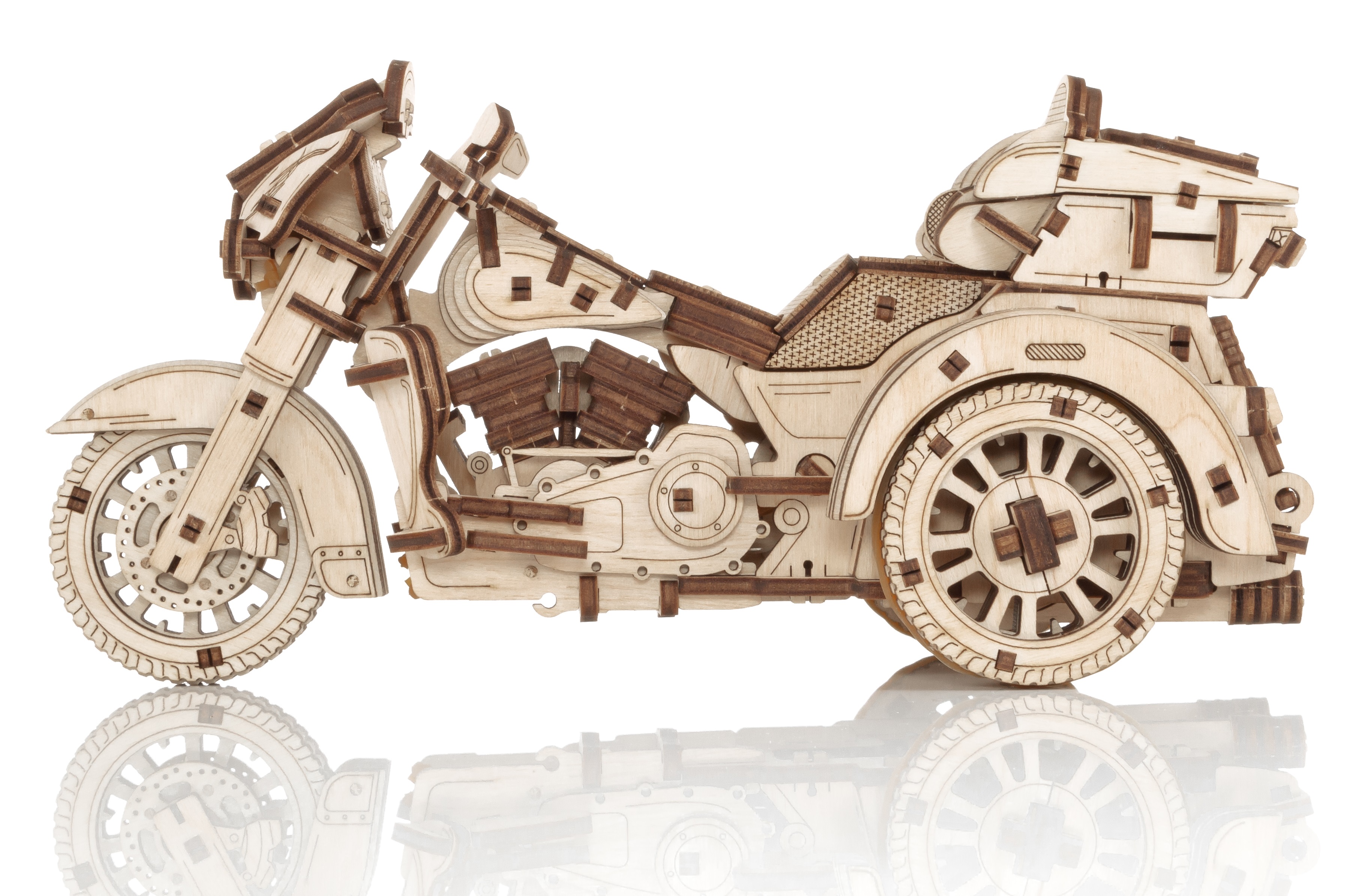 Сборная модель Eco Wood Art (EWA) Мотоцикл Трайк из дерева ETrike - фото 15