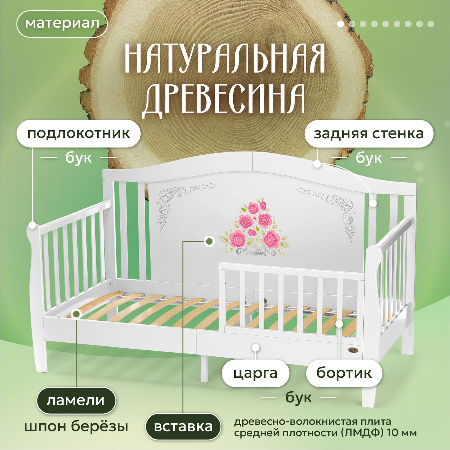 Детская кроватка Nuovita, без маятника (белый) - фото 3