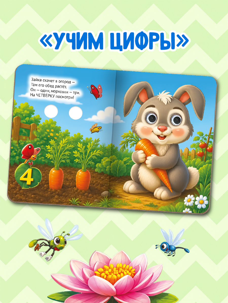 Книжки картонные Проф-Пресс мини с глазками 2 шт. Учим цвета и цифры - фото 4