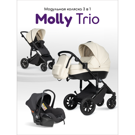 Коляска 3в1 Farfello Molly Trio белый