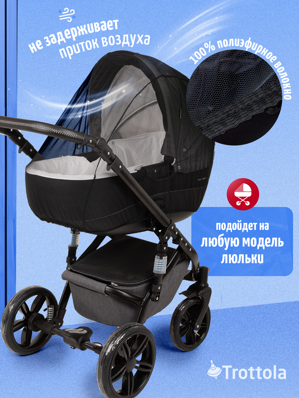 Сетка от насекомых Trottola черный Т150/чёрная - фото 6