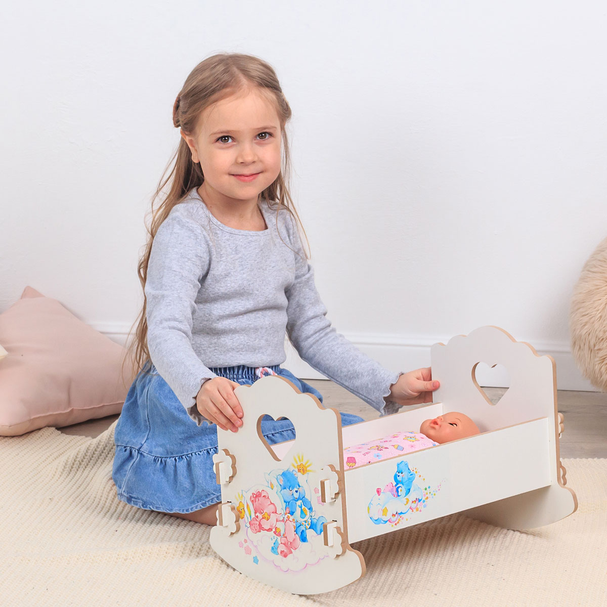 Аксессуар для кукол Pema kids кровать ЛамЛюлькаМишка - фото 3