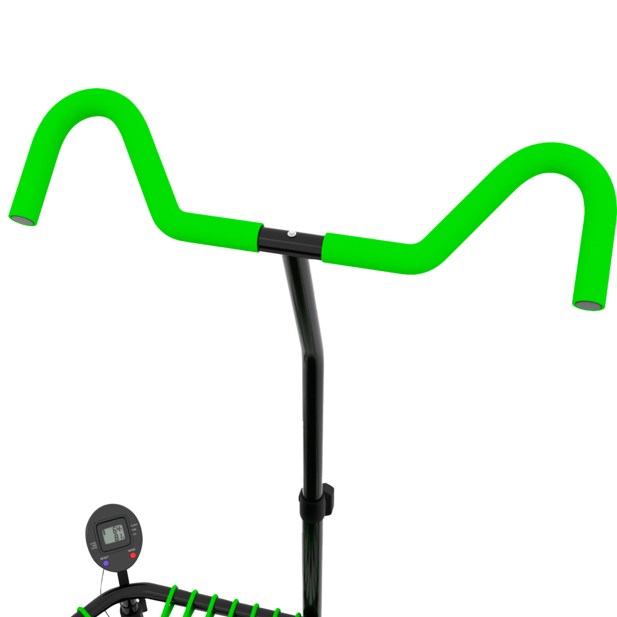 Батут спортивный с ручкой UNIX line Fitness pro green диаметр 125 см до 130 кг счетчик прыжков для джампинга - фото 19