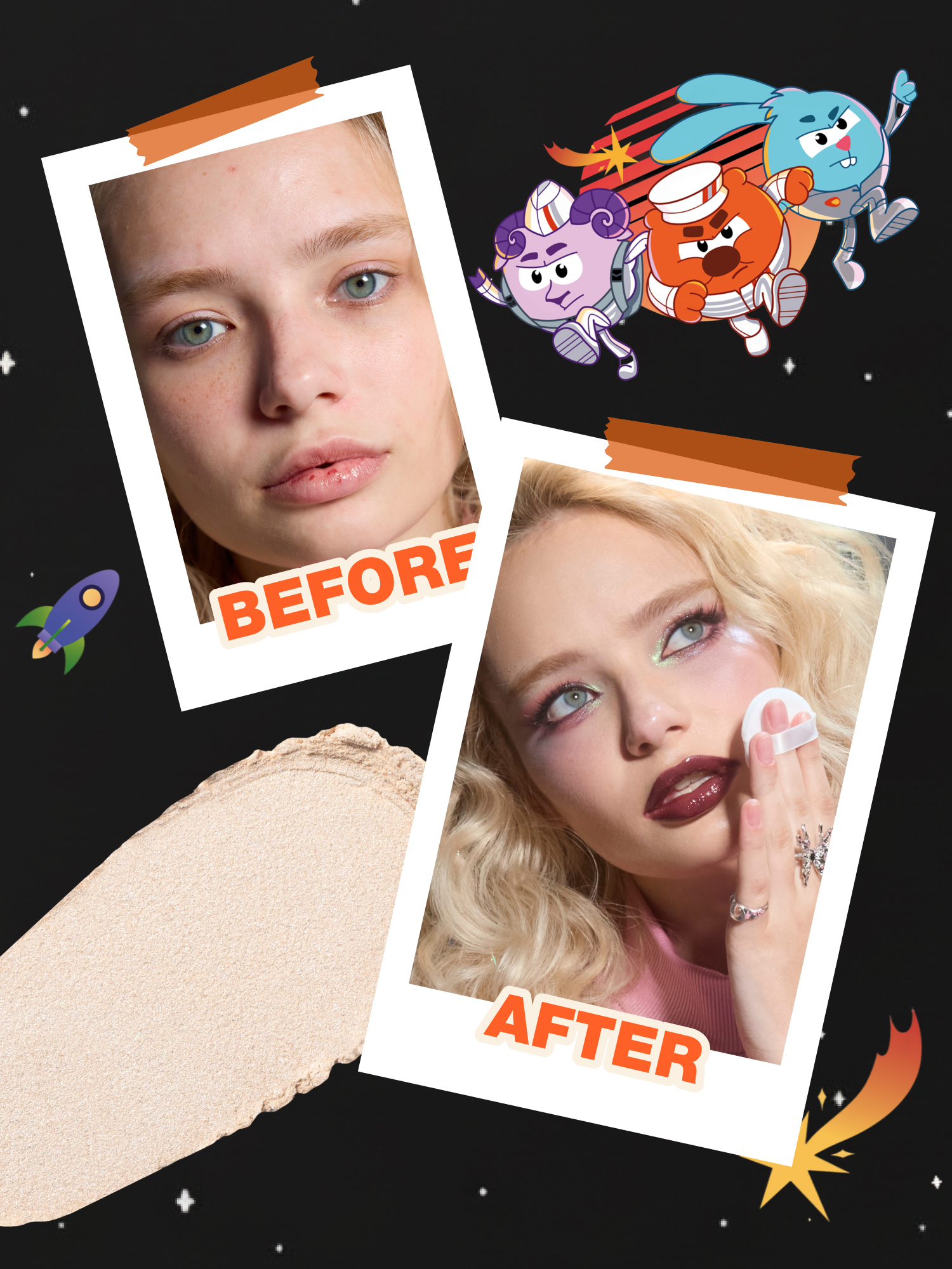 Пудра рассыпчатая Beauty Bomb Смешарики бежевый 4.75г - фото 6