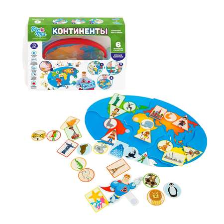 Игра развивающая PicnMix Умные Липучки Континенты 116025