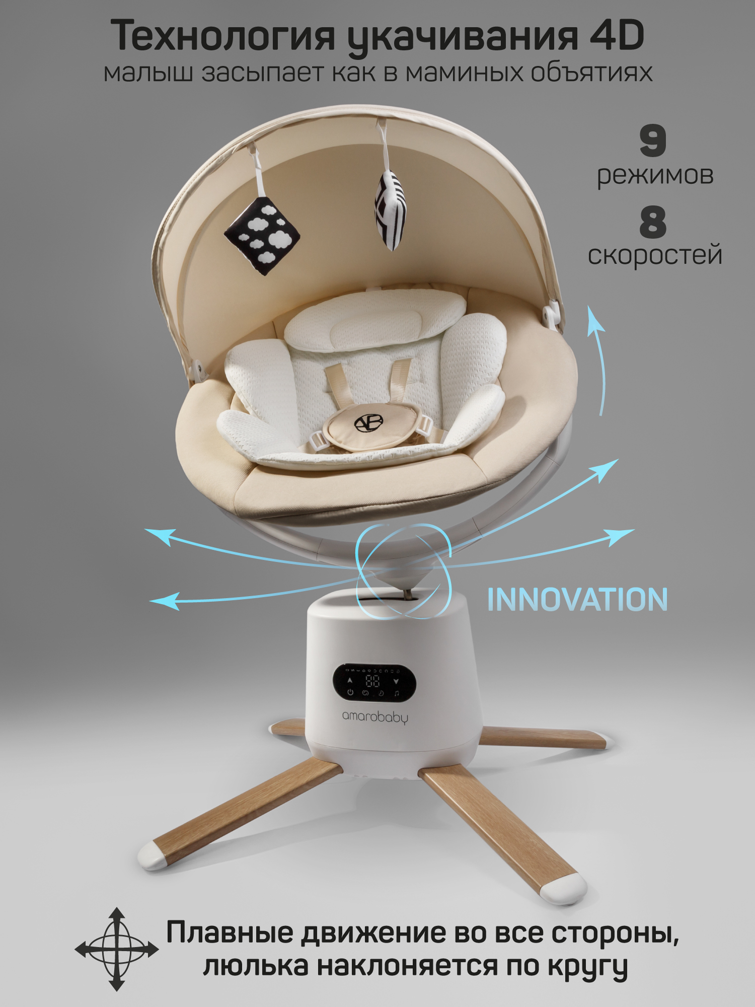Качели Amarobaby Jolly swing белый - фото 4