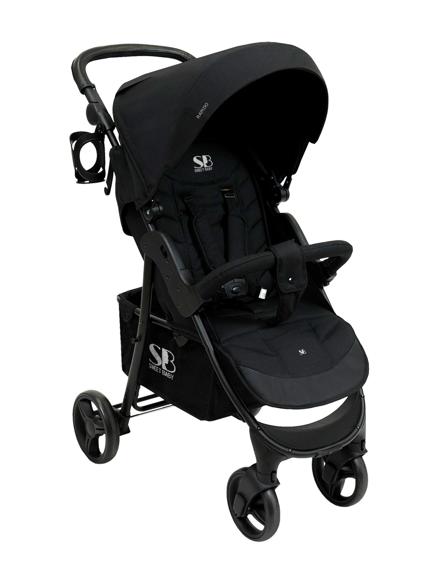 Коляска прогулочная Sweet Baby Rapido Black черный - фото 13