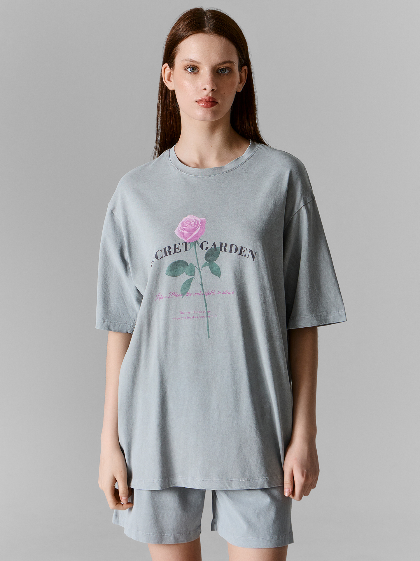 Пижама Mark Formelle (Марк Формэль) 592596-1/ACID WASH пепельный +печать - фото 3