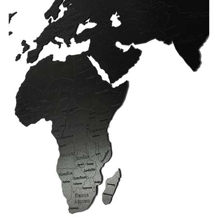 Карта мира настенная Afi Design деревянная с гравировкой 150х80 см Countries Rus черная
