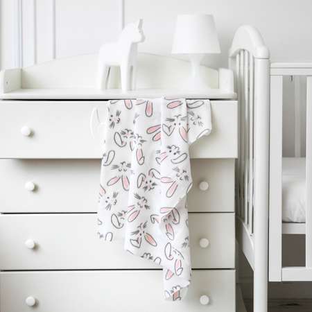Плед Baby Nice флис 100х140 Зайки бежево-розовый