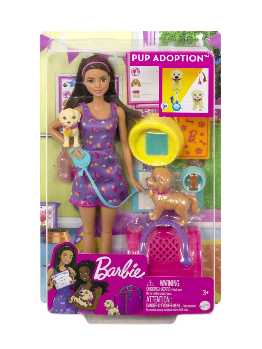 Кукла модельная Barbie Pup Adoption с питомцами HKD86 00-00019777 - фото 1